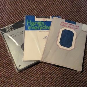 3x pairs of coloured pantyhose